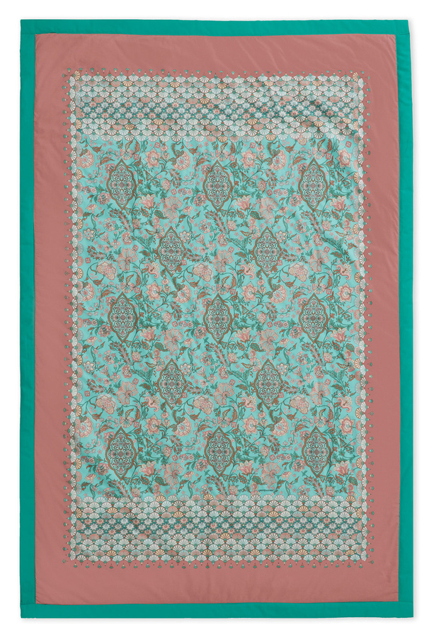 Bassetti Plaid TIGULLIO V1 in Aquagrün mit floralem Muster, B/T: 135 x 190 cm - Bild 1