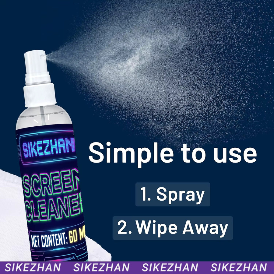 SIKEZHAN Bildschirmreiniger-Spray Weiß, 60 ml – Streifenfreie Reinigung für Telefon, Laptop, TV, Monitor und Brillen, ammoniakfrei - Bild 4