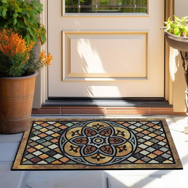 Lodestar Fußmatte mit floralem Design, rutschfest und dekorativ, B/T: 80 x 50 cm, Multicolour - Bild 1