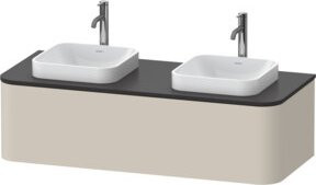 Duravit Waschtischunterschrank Happy D.2 Plus in Tau supermatt mit 1 Auszug, Wandhängend, Breite: 130 cm, Tiefe: 55 cm - Bild 1