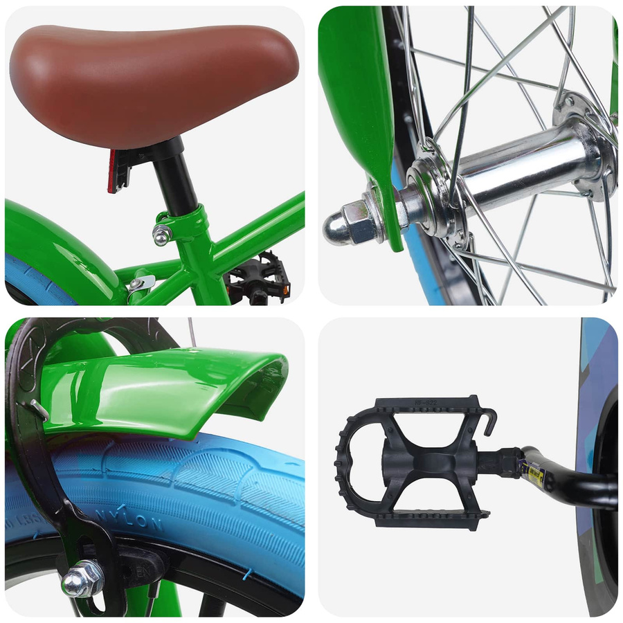 VD Home Furnishing Kinderfahrrad 16 Zoll Grün für Alter 4-6 - Bild 2
