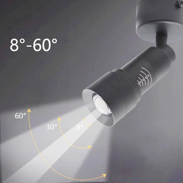 JOYINLED LED Oberflächenstrahler 7 W mit zoombarem und verstellbarem Lichtstrahl in Schwarz oder Weiß - Bild 1