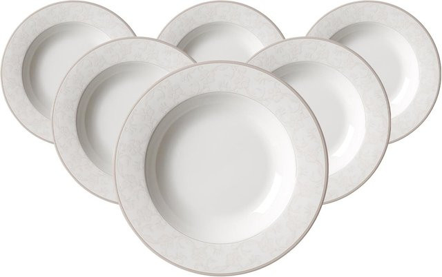 Ritzenhoff & Breker Suppenteller Isabella Floral Weiß 6er Set Durchmesser: 21,5 cm - Bild 1