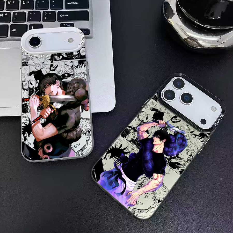 Anime F-Fushiguro Toji Handyhülle für iPhone 11 bis 17 Pro Max, Matte Laser Aurora Optik, stoßfest, Mehrfarbig - Bild 2