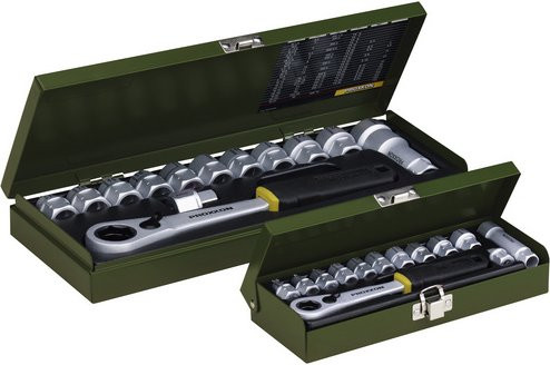 Proxxon Steckschlüssel-Spezialsatz Industrial 1/2 Zoll, 14-teilig, Stahl, silberfarben, Schlüsselgröße 13 bis 27 mm - Bild 1