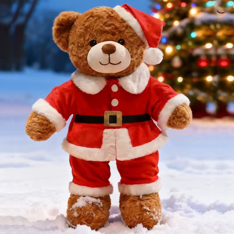 Weihnachten Bär Plüsch Kissen, Cartoon Santa Bär, Weiche Angefüllte Puppe - Bild 2