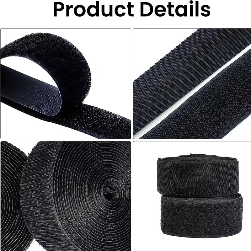 Nicht klebendes Klettband Magic Tape für DIY und Nähzubehör, 25 Meter, Schwarz oder Weiß - Bild 2