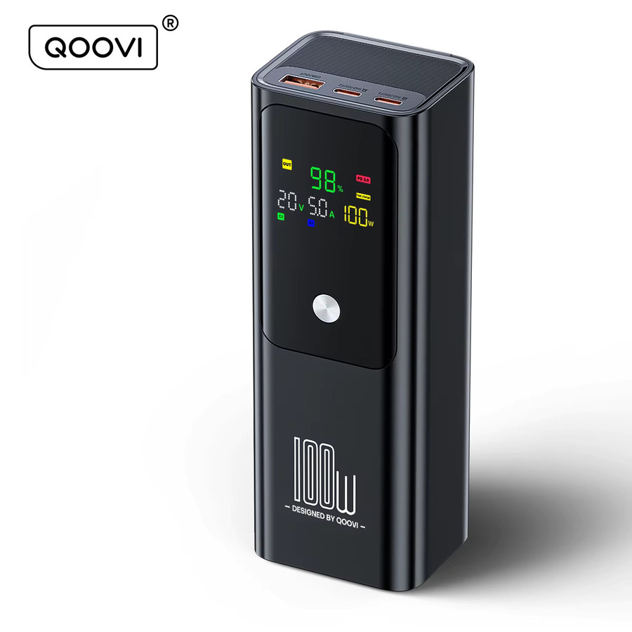 QOOVI Powerbank 20000mAh mit 100W PD Schnellladefunktion in Schwarz - Bild 7