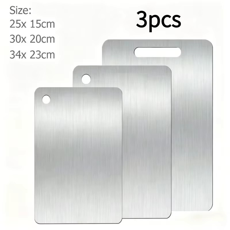 WXCOO Doppelseitige Edelstahl-Servierplatte und Knetunterlage in Silber - Bild 2