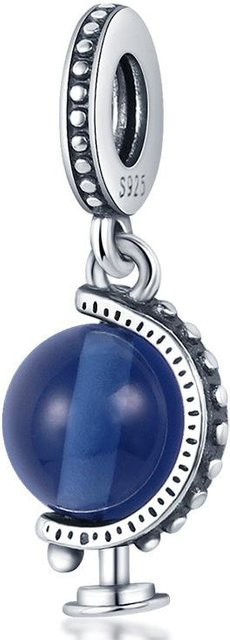 Globus Anhänger Charm, 925 Silber, Perle, Zirkonia, Damen, gray - Bild 1