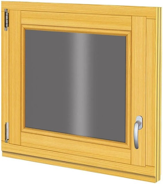 Roro Holzfenster Fichte braun mit Kipp-Dreh-Funktion B/H: 68 x 68 cm - Bild 1