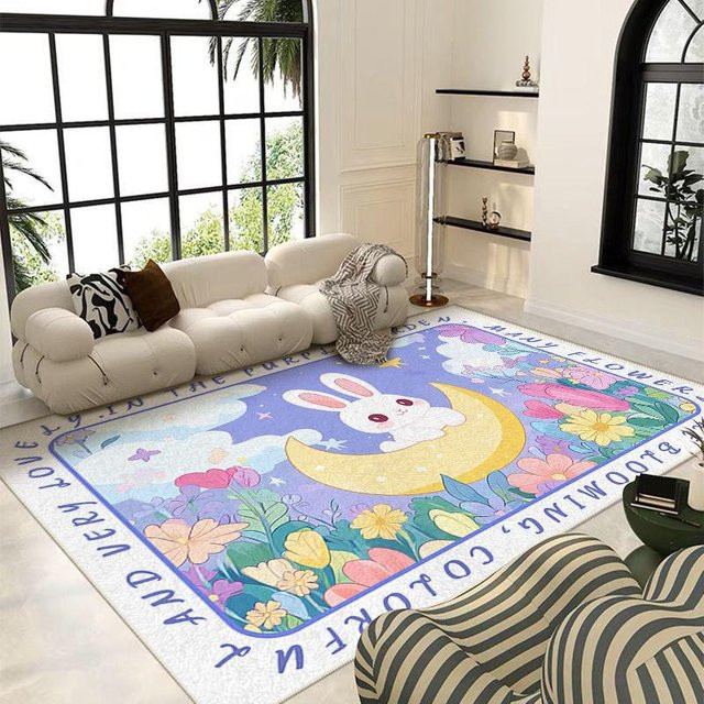Cartoon Kinderzimmer Teppich mit Motiv als Spielmatte und Lesebereich aus Polyester, Mehrfarbig, B/T: 60 x 40 cm - Bild 1