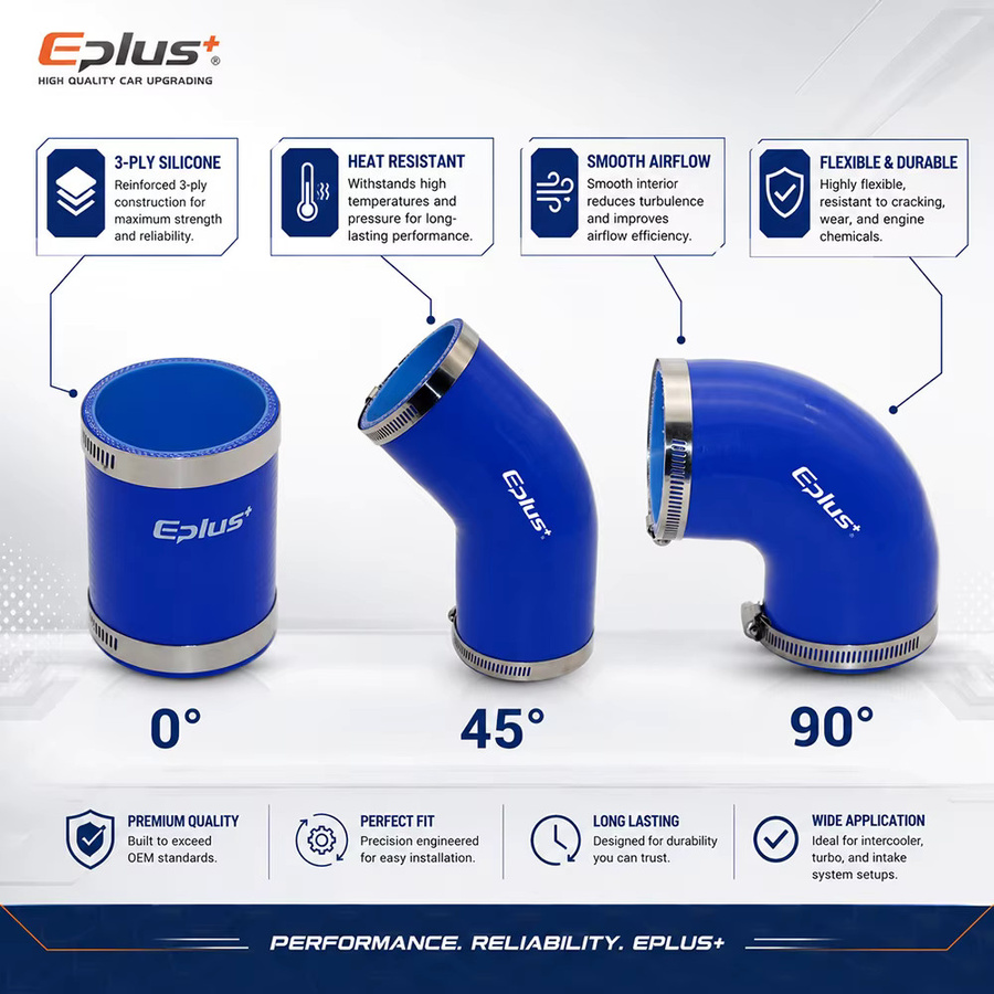 EPLUS Silikonschlauch Verbindungsstück und Rohradapter Set in Blau und Grün, hochtemperaturbeständig, mit 0°, 45° und 90° Winkeln - Bild 3