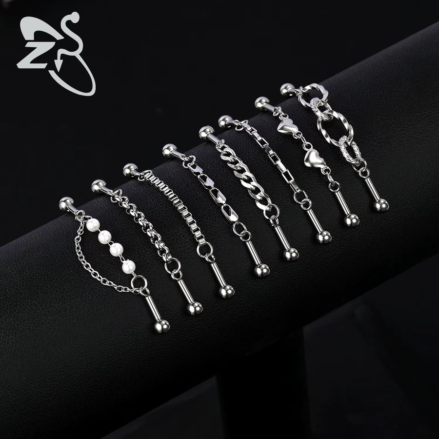 ZS Langhantelring Edelstahl, Silber, Unisex, 22–52 mm - Bild 2