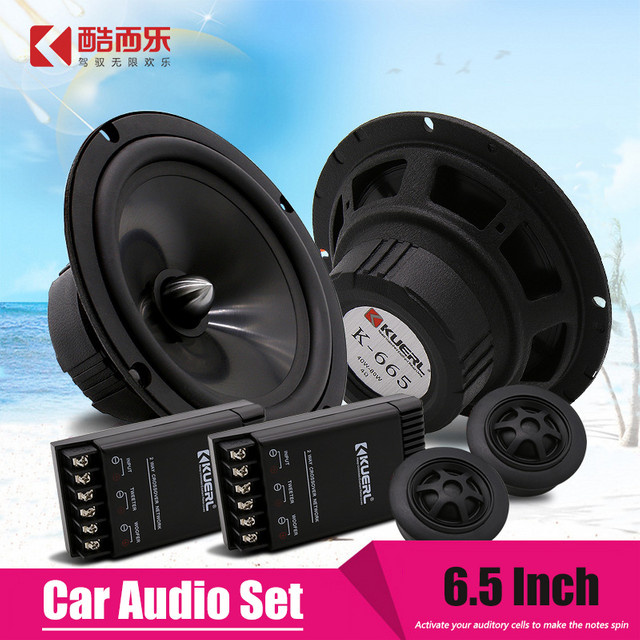 6,5-Zoll 2-Wege Autolautsprecher-Set in Schwarz mit Subwoofer, Hochtönern und Mid-Bass für die Vordertür-Audio-Modifikation - Bild 1