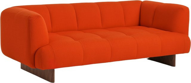 HAY Quilton Lift 2 Sitzer Sofa in Rot mit gestepptem Stoffbezug B/T/H: 214 x 109 x 72 cm - Bild 1