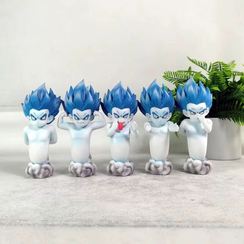 5er Set Dragon Ball Z Gotenks Super Ghost Kamikaze Attack Actionfiguren von Bandai in Weiß, Höhe: 14,5 cm - Bild 2