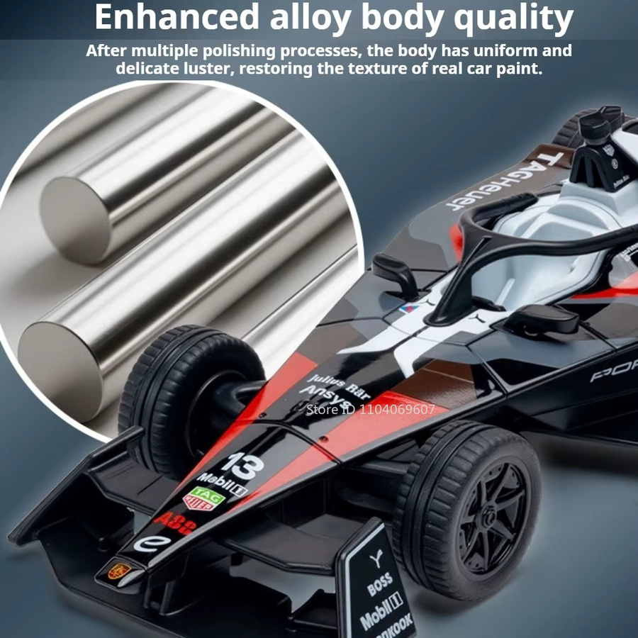 MAKEDA Formel E Modell-Rennwagen, 1:32, Metall, Gummi, Rot - Bild 2