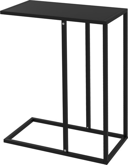 HOMCOM Beistelltisch in C-Form mit Stahlgestell in Schwarz für Wohnzimmer, Schlafzimmer und Büro - Bild 1