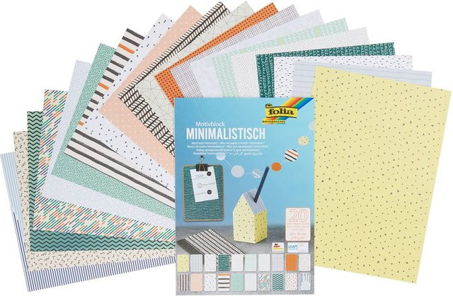 Motivblock Folia Minimalistisch, Multicolor, 20 Blatt, B: 24 cm, H: 34 cm, 270 g/m² - Bild 1