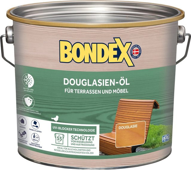 Bondex Douglasien-Öl Holzschutz für außen matt, Farbe: Transparent/Braun, 2,5 l - Bild 1