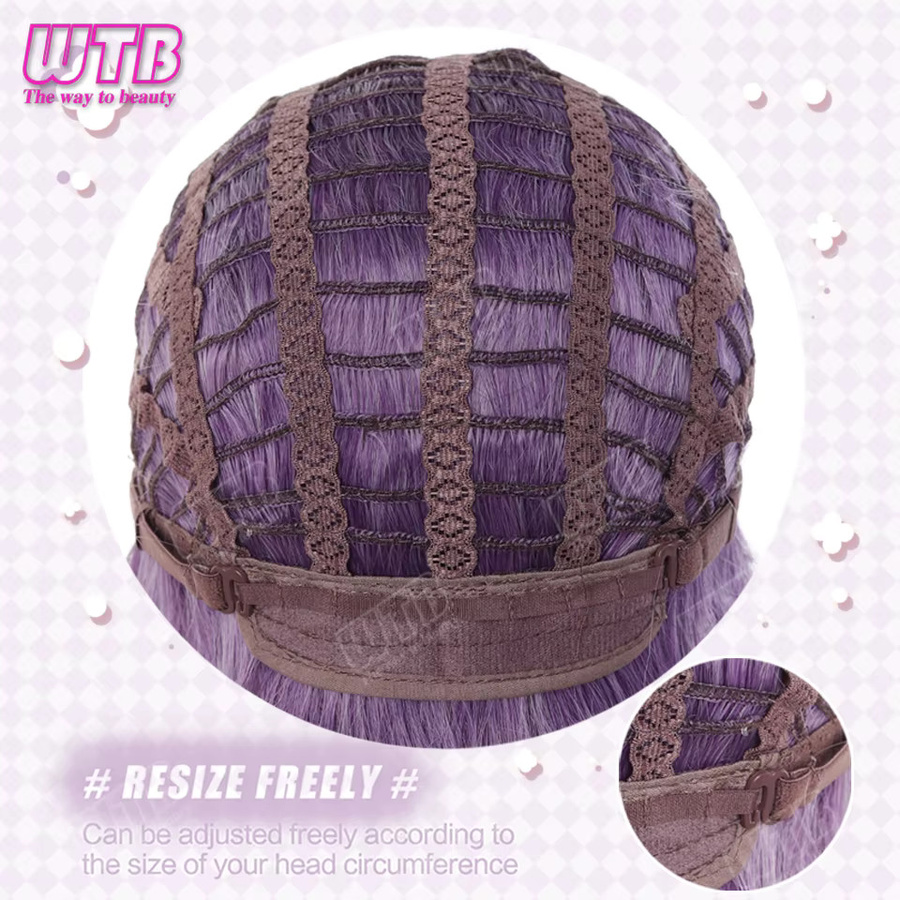 WTB Gradient Purple Synthetic Lolita Perücke, lange lockige Perücke mit Pony, Damen - Bild 3