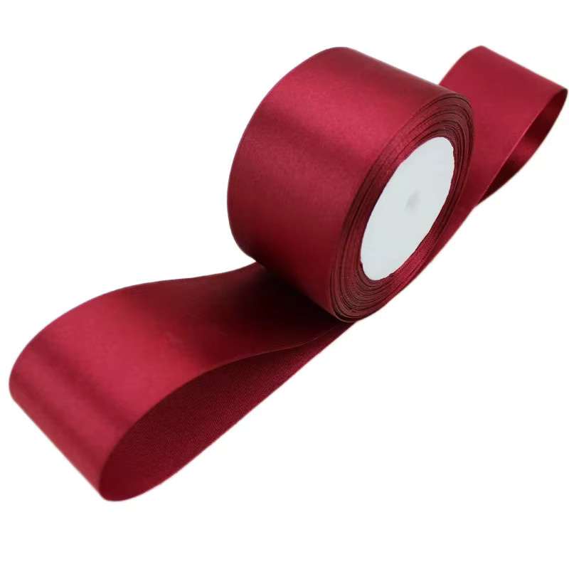 RIBBON HOUSE Satinband einseitig in Burgunderrot für Geschenkverpackungen und Weihnachtsdekoration, 25 Yards pro Rolle - Bild 3