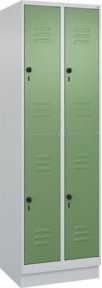 C+P Doppelstock-Spind Classic PLUS mit Sockel, 2 Abteile, Resedagrün, Höhe: 195 cm, Breite: 60 cm, Tiefe: 50 cm - Bild 1