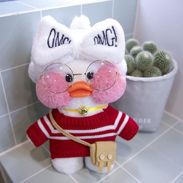 Lalafanfan Pato Gelb Patos Cartoon Tier Stofftier Plüschtier, 30cm - Bild 1
