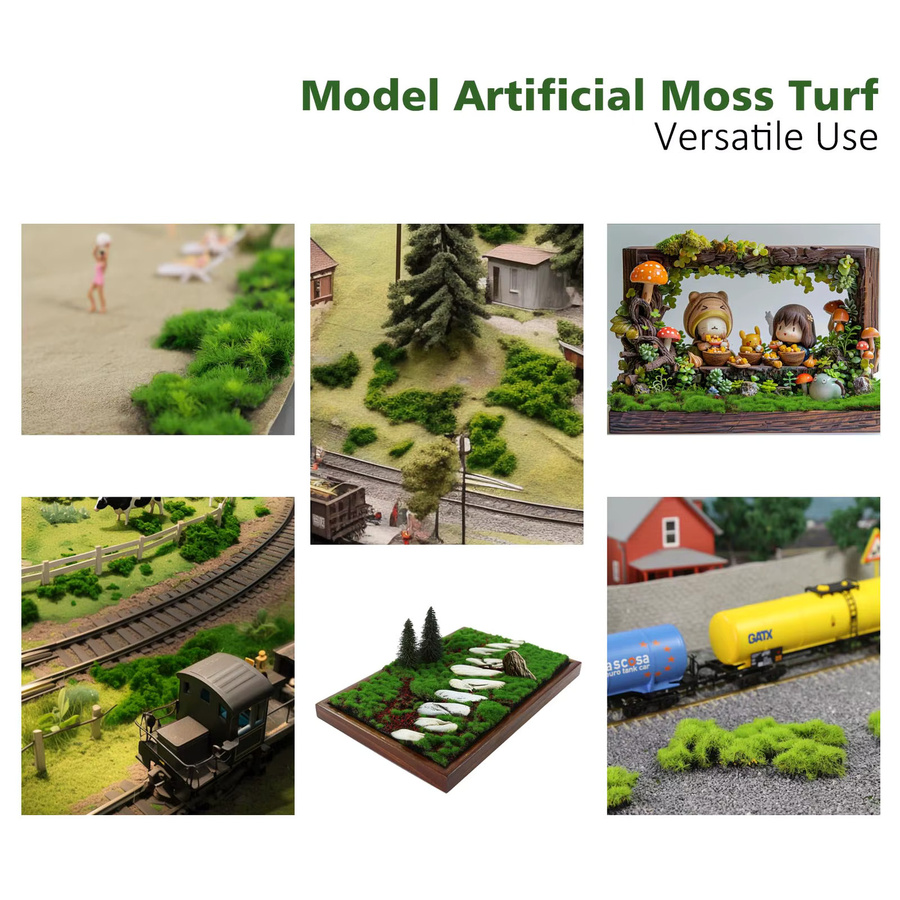 Evemodel Künstliches DIY Moos Büschel Gras, Rasen Teppich, Grün - Bild 6