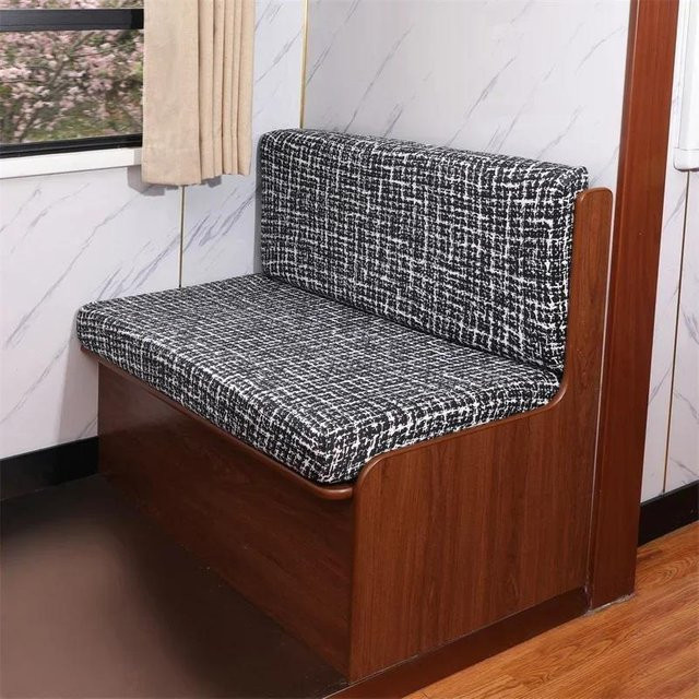 2er-Set elastische Wohnmobil Dinette Kissenbezüge aus Spandex in Grau mit floralem Muster, waschbare Sofa-Schutzbezüge für Wohnmobile und Autos - Bild 1