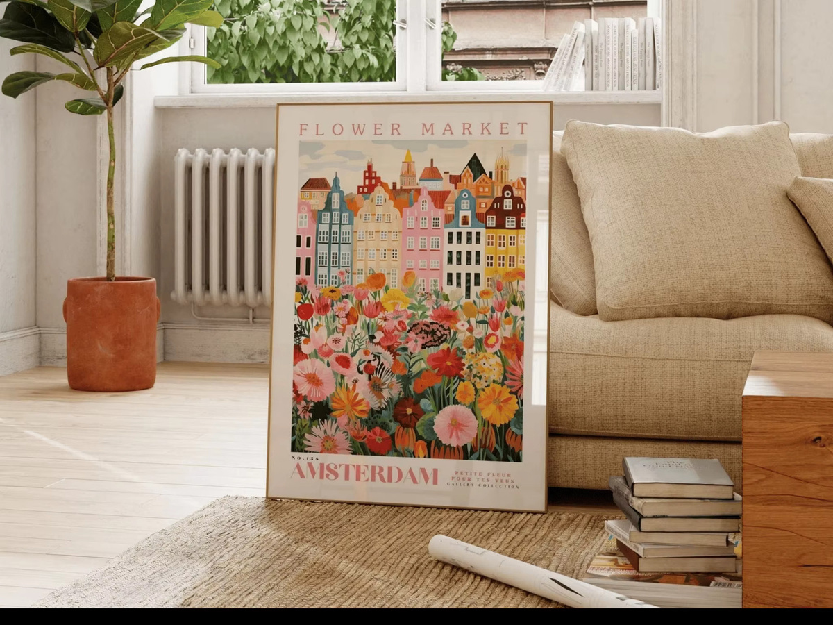 Amsterdam Blumenmarkt Poster von SHENCHEN – Botanischer Druck in Multicolour im Boho-Stil - Bild 2
