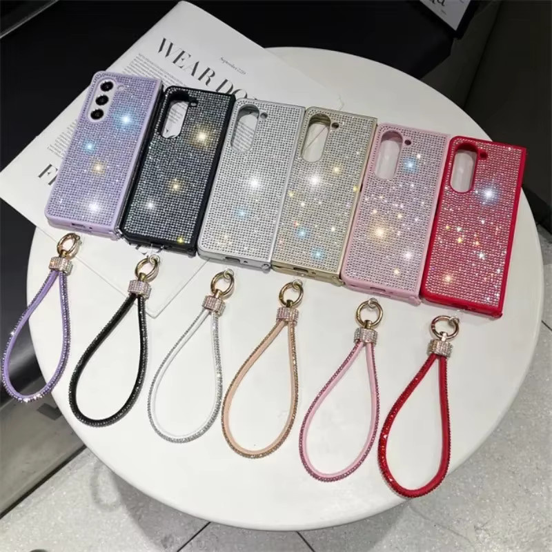 Luxus Handyhülle mit Bling Glitter Diamant für Samsung Galaxy Z Fold 7 6 5 4 3 in Rot, stoßfeste TPU Rahmen Schutzhülle - Bild 2
