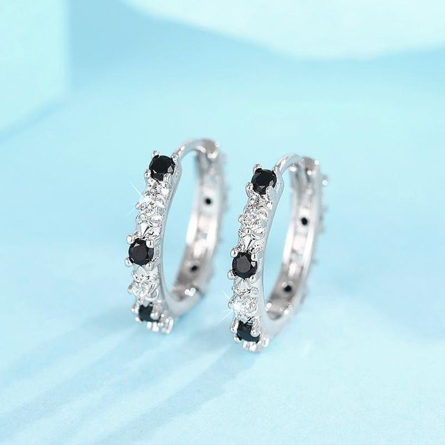 YIRAN Jewelry Creolen, Kupfer, Weiß, Zirkonia, Damen - Bild 1