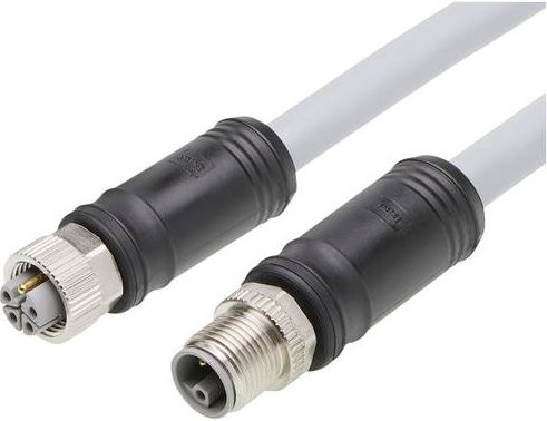 Molex Sensor-Aktor-Steckverbinder Set mit Buchse und Stecker, gerade, grau, 5-polig, 1m Kabellänge - Bild 1