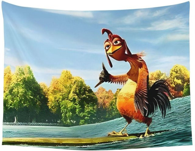 Wandteppich Lustiges Hühnchen Joe Surf'S Up von JMG Household Supplies, Mehrfarbig, Breite: 40 cm, Höhe: 60 cm - Bild 1