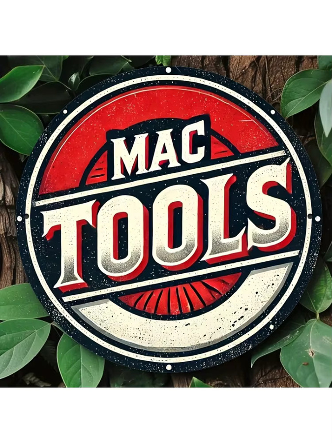 Rundes MAC Tools Blechschild aus Metall im Vintage-Design, Durchmesser: 20 cm, Mehrfarbig - Bild 6