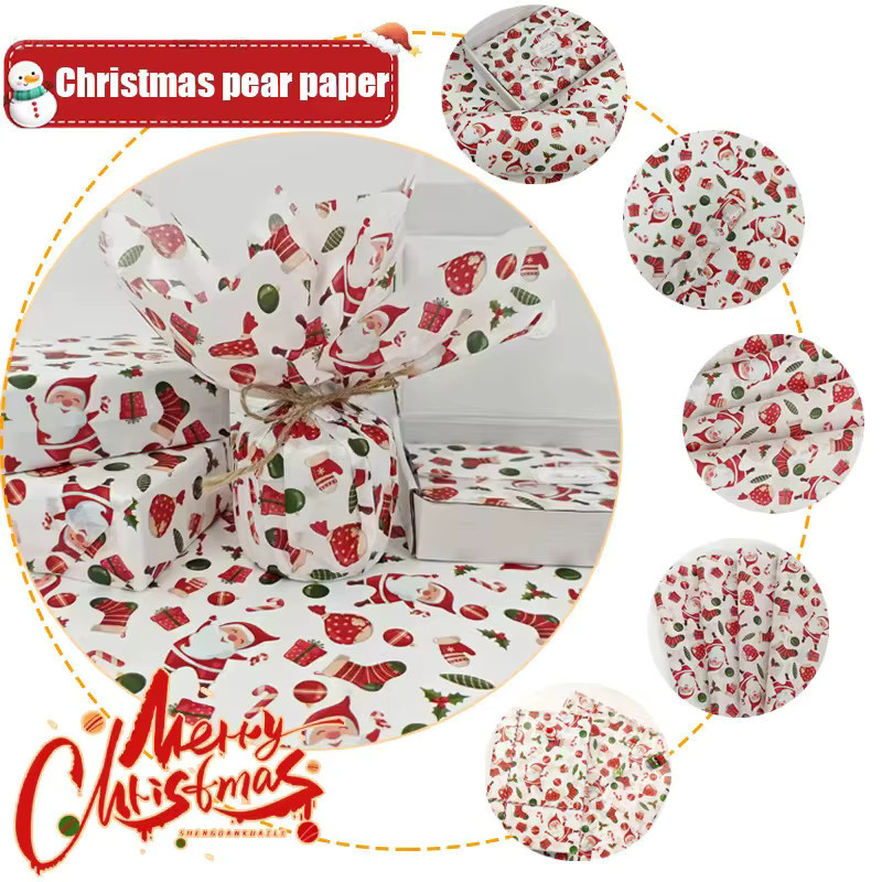 2/10 Blatt Seidenpapier mit Weihnachtslaternenmuster als Geschenkpapier für Blumensträuße und Party-Geschenkverpackungen - Bild 2