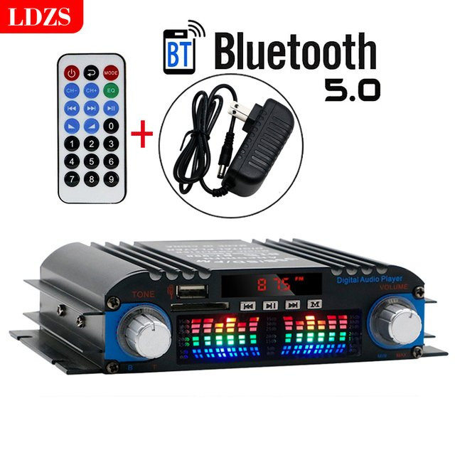 LDZS HiFi Digital 4-Kanal Audio Verstärker mit 1800W Peak Power, Bluetooth, FM Radio und Fernbedienung für Karaoke - Bild 1