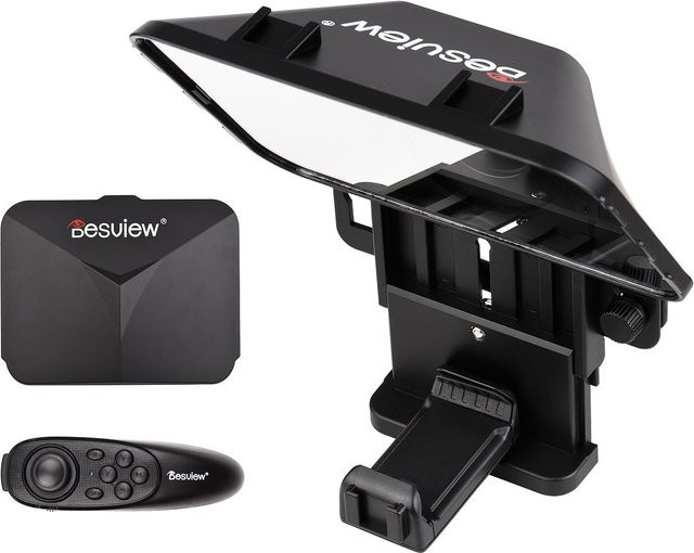 Bestview T3 Teleprompter für Smartphone, Tablet und DSLR-Kamera mit ferngesteuertem Objektiv in Schwarz - Bild 1