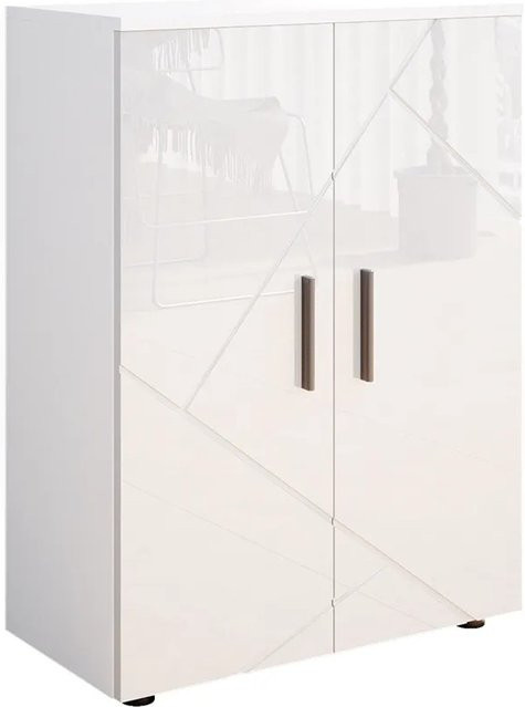 Vicco Badezimmerschrank Irma in Weiß Hochglanz, B/H: 60 x 81 cm - Bild 2