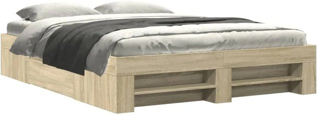 vidaXL Bettgestell mit Schubladen aus Holzwerkstoff in Sonoma Eiche, B/T/H: 160 x 200 x 163 cm - Bild 1