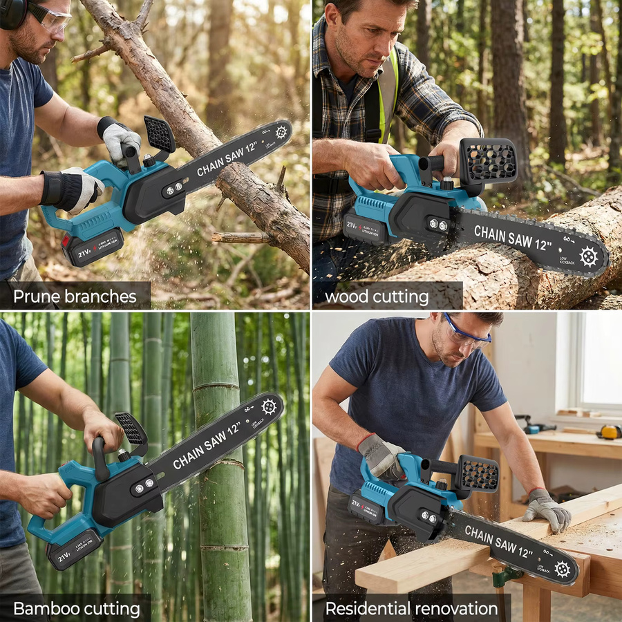 Makita 1500W Bürstenlose Akku-Elektrokettensäge 12 Zoll, Blau, kompatibel mit Makita LXT 21V Akku - Bild 2