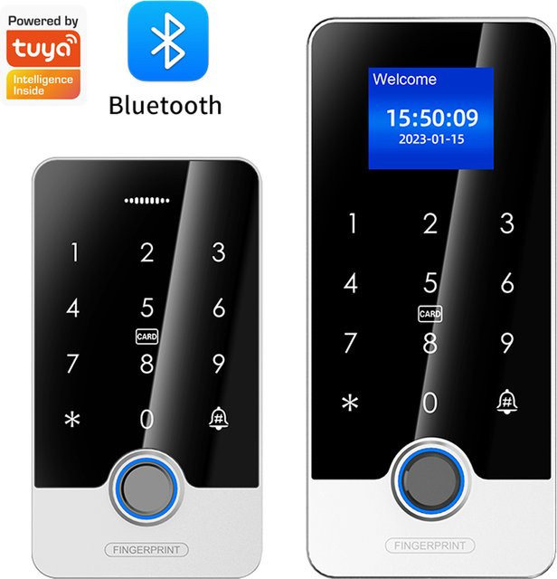 LUCKING DOOR S300X Biometrischer Zugangskontroll-Leser mit Fingerabdruck, RFID 125KHz + 13,56MHz, App-Steuerung via Bluetooth, Wasserdicht, Schwarz - Bild 1