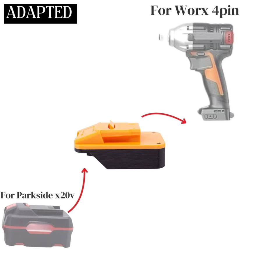 Parkside Batterie-Adapter-Konverter für X20V Team Lithium Akkus auf Worx 20V 4PIN bürstenlose Werkzeuge (nur Adapter) - Bild 1