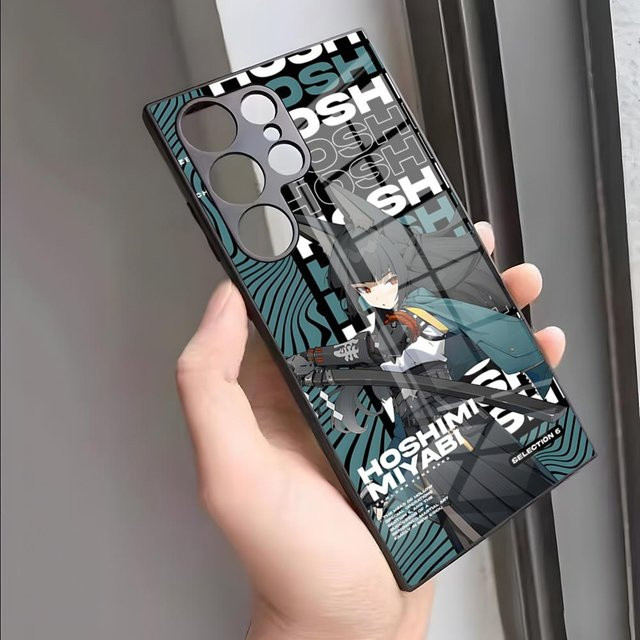 Zenless Zone Zero Miyabi Hoshimi Handyhülle mit Glasabdeckung für Samsung Galaxy S24 Ultra S23 FE S22 S21 S20 Plus A54 A34 A24 A53 in Schwarz und Multicolour - Bild 1