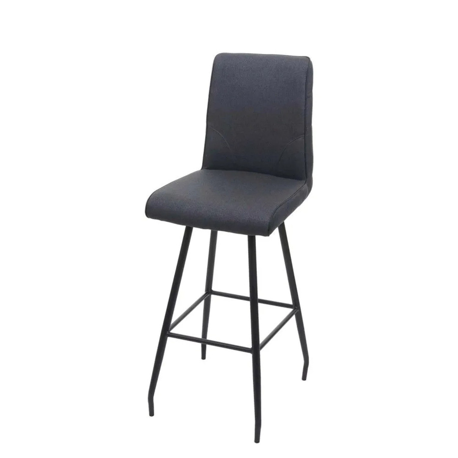 MCW Barhocker MCW-H72 drehbar in Dunkelgrau mit Stahlgestell und Textilbezug - Bild 2