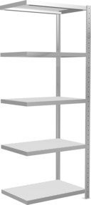 Schulte Anbauregal Steckregal MULTIplus250 mit 5 Fachböden und Kreuzstrebe, Farbe: Lichtgrau, B/T/H: 200 x 75 x 50 cm - Bild 1
