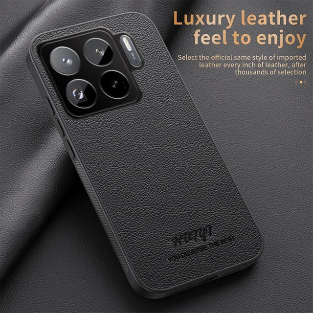 Magnetische Luxus Leder Textur Handyhülle für Xiaomi 15T Pro 14T 13T 15 17 Pro Max 5G in Schwarz aus PU und TPU - Bild 1