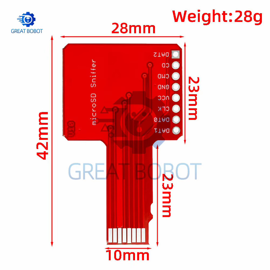 Micro SD Sniffer TF Karten SPI Adapter Board Modul für Arduino in Rot von baishundianzi - Bild 2